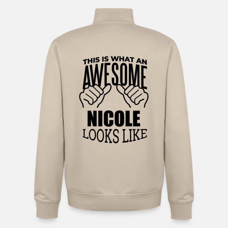 Nicole - Sweat zippé unisexe en coton bio Stanley/Stella - beige crème