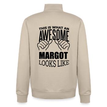 Margot - Sweat zippé unisexe en coton bio Stanley/Stella - beige crème - Dos - AI Model Male 185 dark (185cm)