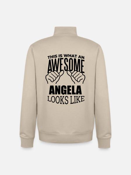 Angela Angela Angela - Sweat zippé unisexe en coton bio Stanley/Stella - beige crème