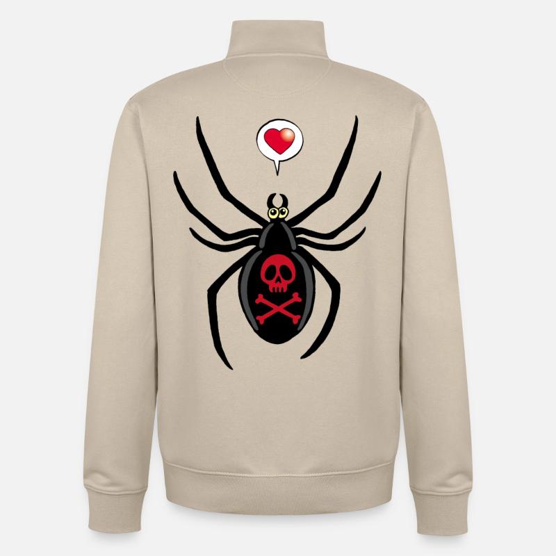 Verliebte schwarze Witwe Spinne - Unisex Organic Zip Sweatshirt von Stanley/Stella - Cremebeige