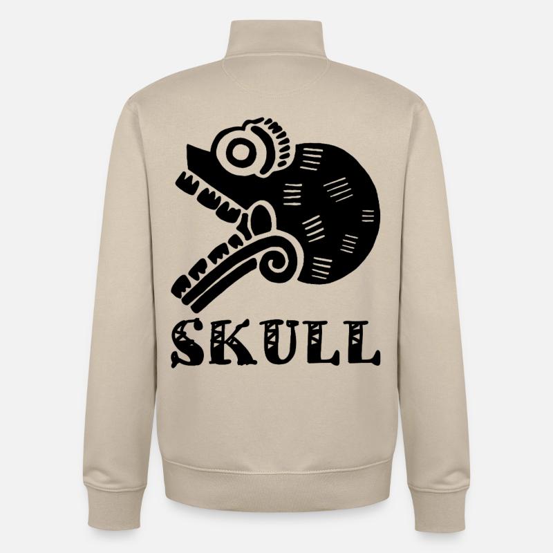 Schwarzer Stammesschädel - Unisex Organic Zip Sweatshirt von Stanley/Stella - Cremebeige