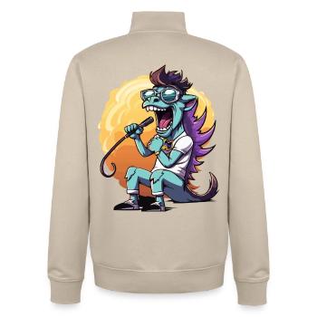 Sun Stage Kite with Micro - Unisex Organic Zip Sweatshirt by Stanley/Stella - desert dust - Back - AI Model Male 185 dark (185cm)