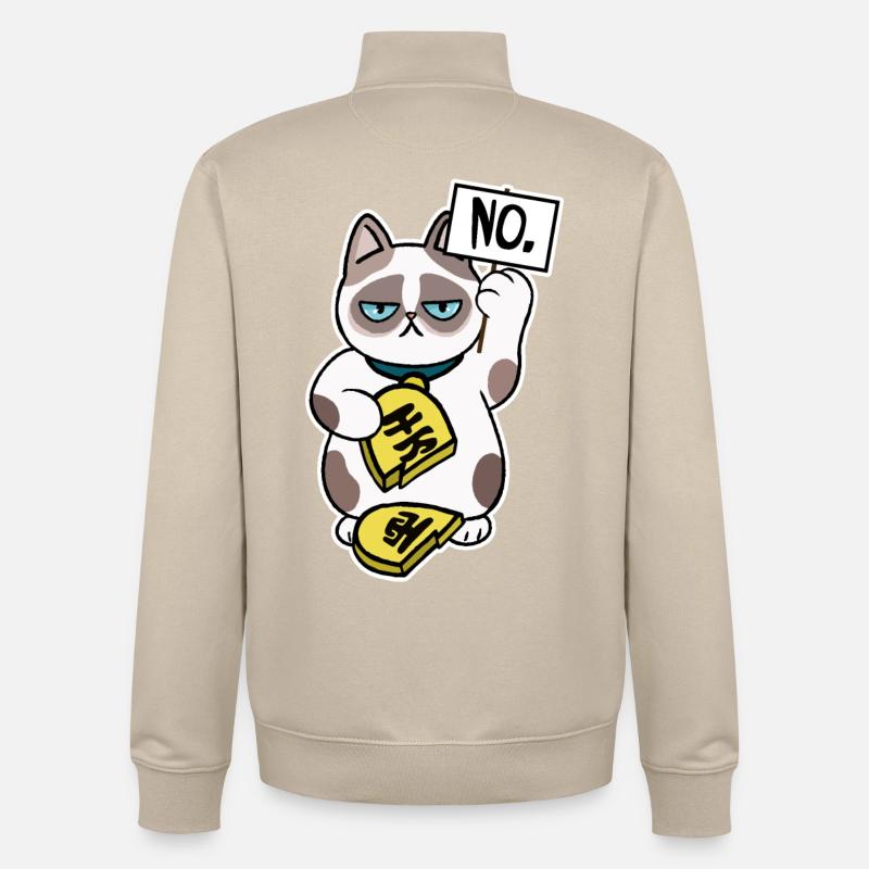 Conception de chat malchanceux - Sweat zippé unisexe en coton bio Stanley/Stella - beige crème