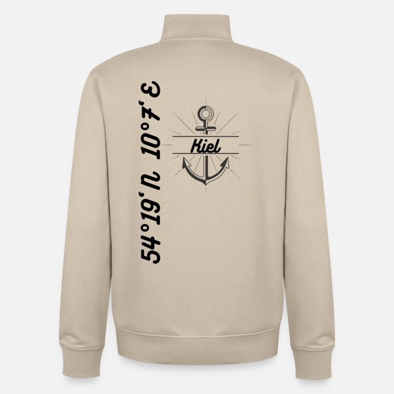 Kiel coordonne Design Maritim - Sweat zippé unisexe en coton bio Stanley/Stella - beige crème