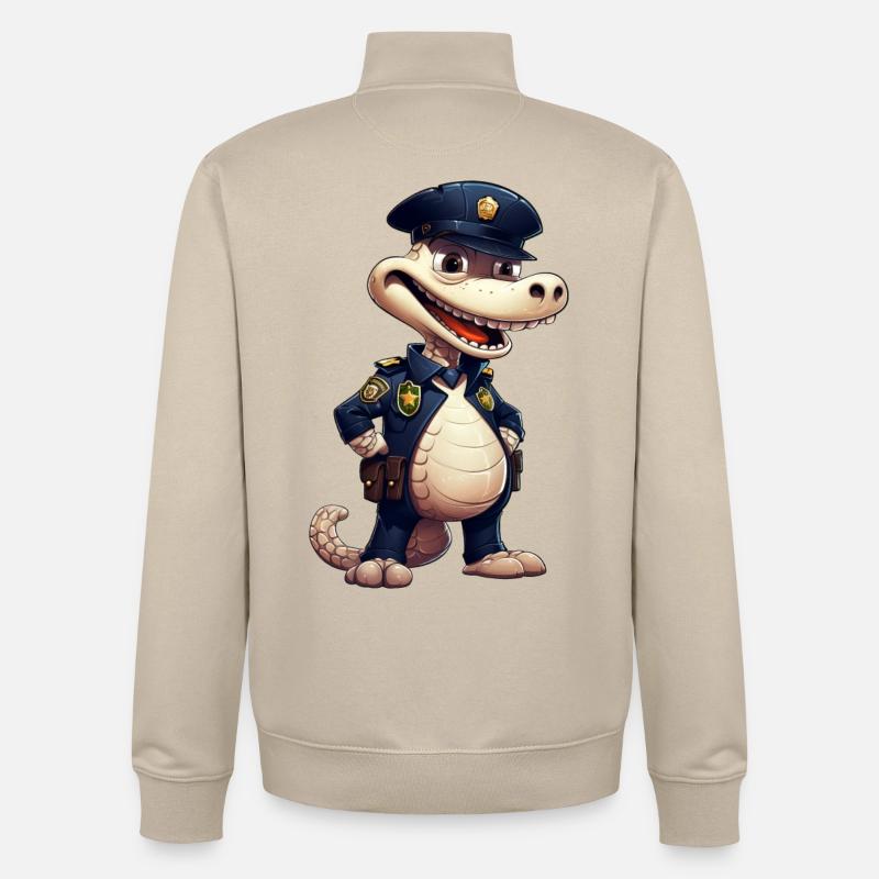 Polizei Krokodil - Unisex Organic Zip Sweatshirt von Stanley/Stella - Cremebeige