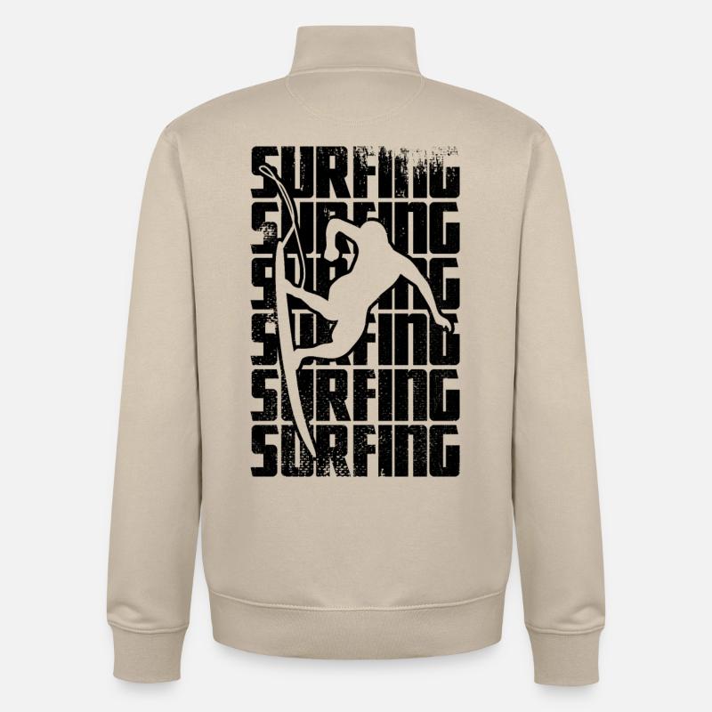 Surf - Sweat zippé unisexe en coton bio Stanley/Stella - beige crème