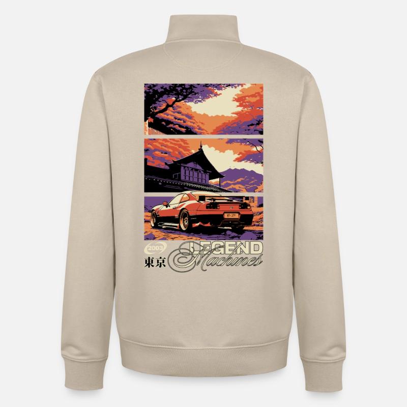 Legende des Triptychons Sunset Skyline - Unisex Organic Zip Sweatshirt von Stanley/Stella - Cremebeige