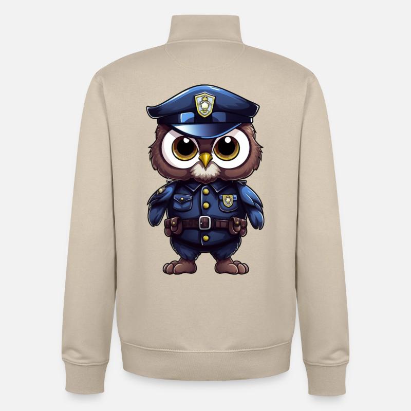 Polizei Eule - Unisex Organic Zip Sweatshirt von Stanley/Stella - Cremebeige