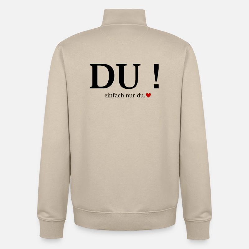 Du! Einfach Nur Du Herz - Unisex Organic Zip Sweatshirt von Stanley/Stella - Cremebeige