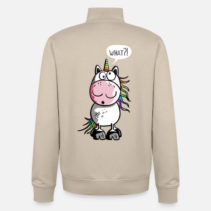 Lustiges Einhorn - Unisex Organic Zip Sweatshirt von Stanley/Stella - Cremebeige