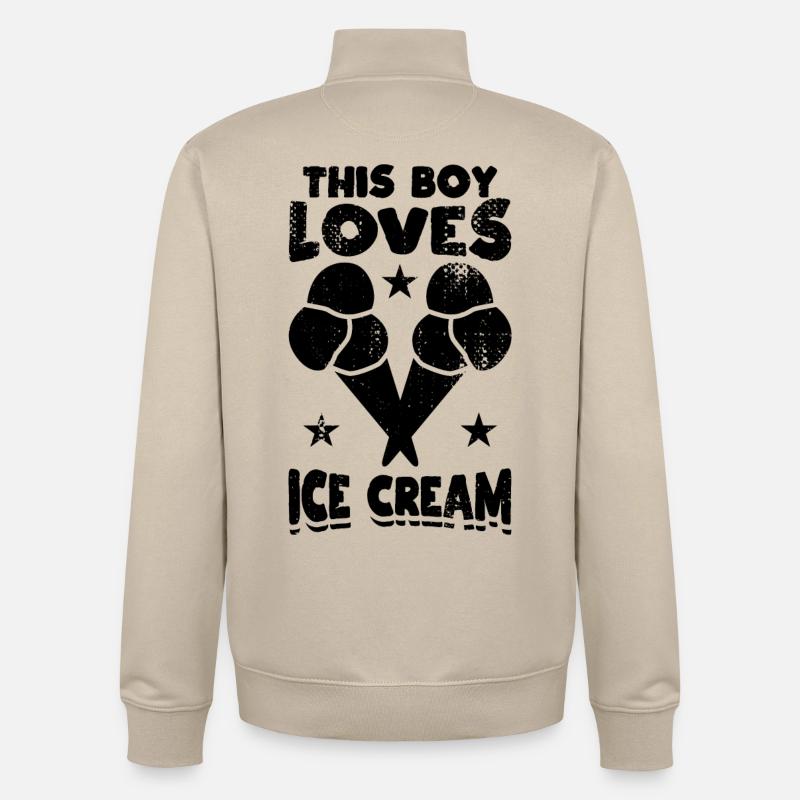 Eiscreme Junge - Unisex Organic Zip Sweatshirt von Stanley/Stella - Cremebeige