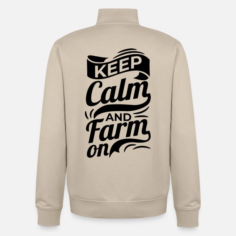Bauer Spruch - Sweat zippé unisexe en coton bio Stanley/Stella - beige crème