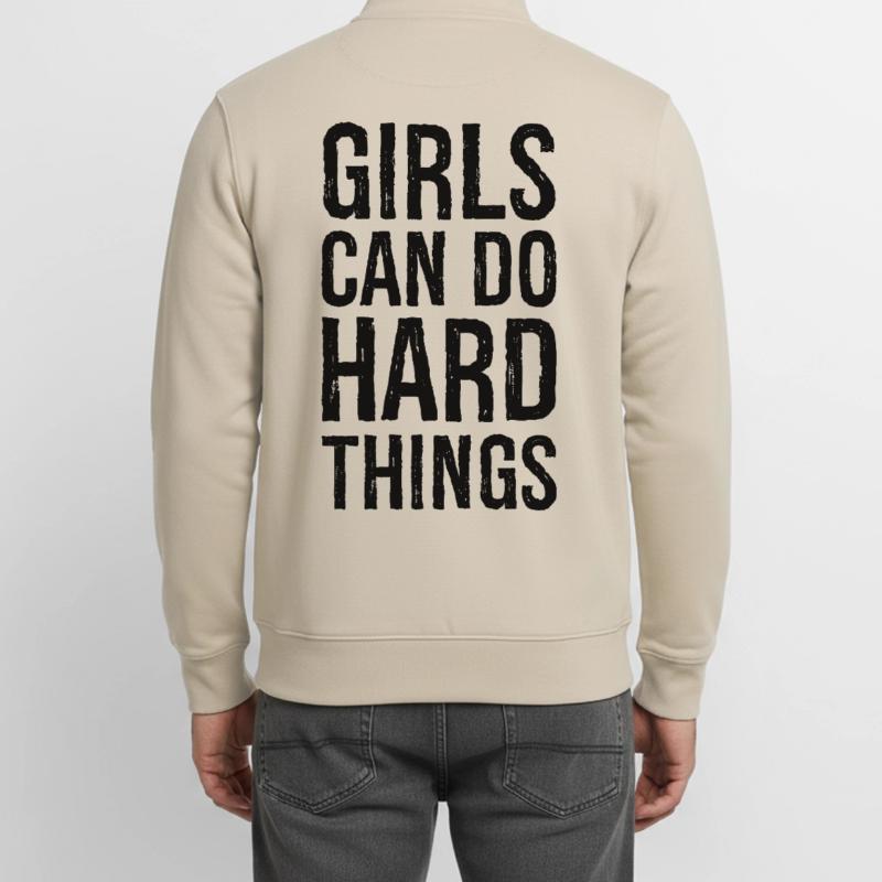 Mädchen können harte Dinge tun Unisex Organic Zip Sweatshirt von Stanley/Stella