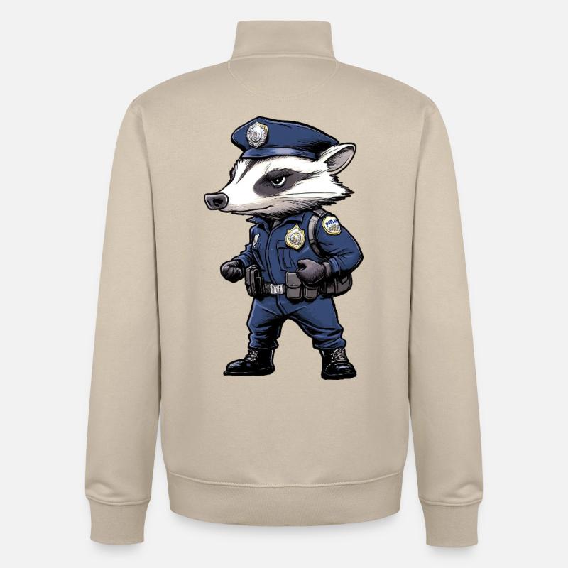 Dachs Polizei - Unisex Organic Zip Sweatshirt von Stanley/Stella - Cremebeige