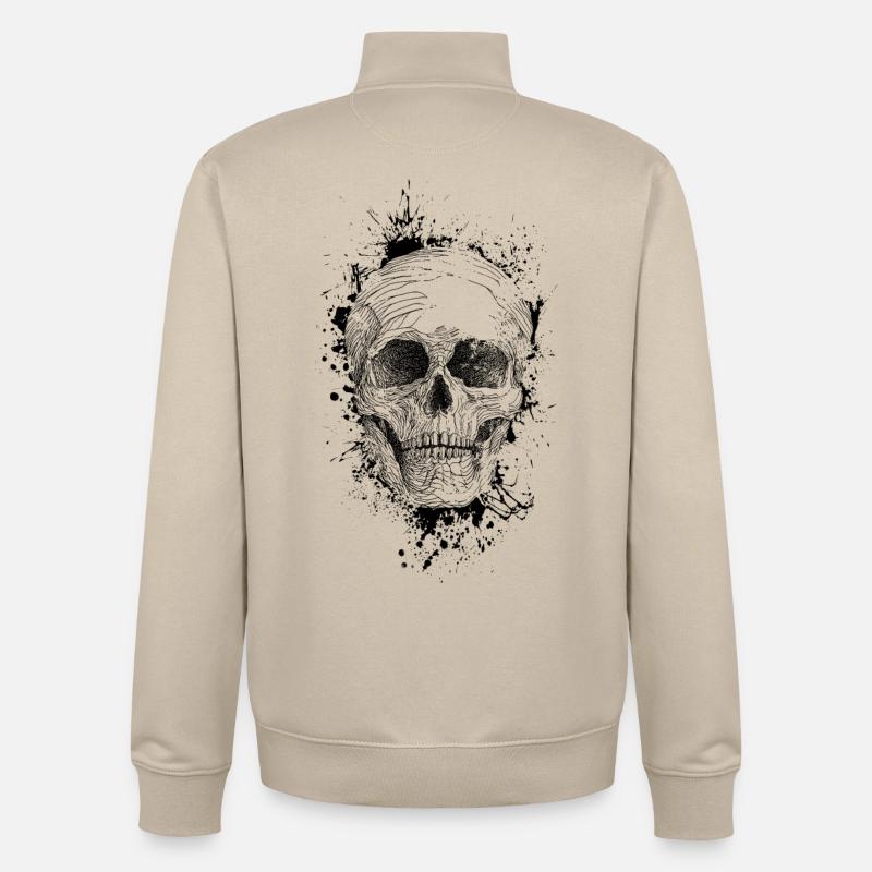 Schädel - Unisex Organic Zip Sweatshirt von Stanley/Stella - Cremebeige