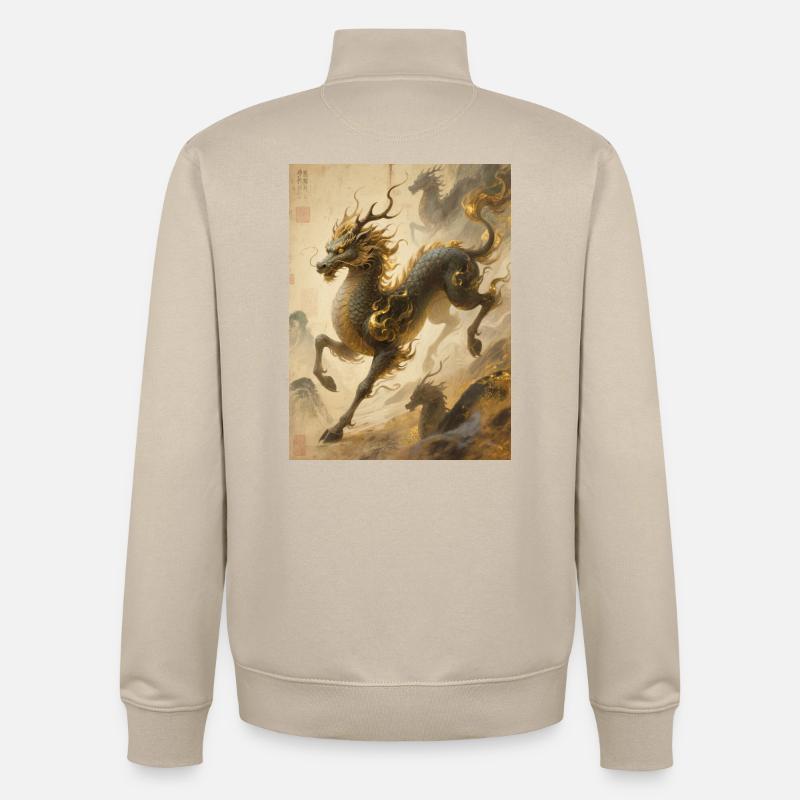 L'Apothéose de Jade : Qilin – Éternité - Sweat zippé unisexe en coton bio Stanley/Stella - beige crème