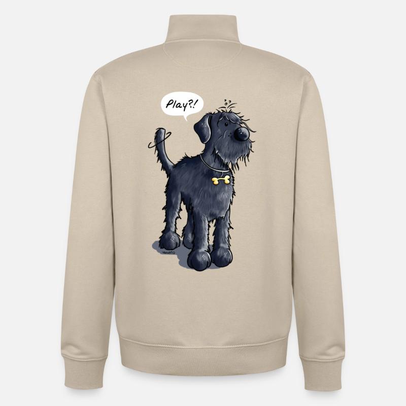 Schnauzer Géant Play - Chien - Chiens - Cadeau - Sweat zippé unisexe en coton bio Stanley/Stella - beige crème