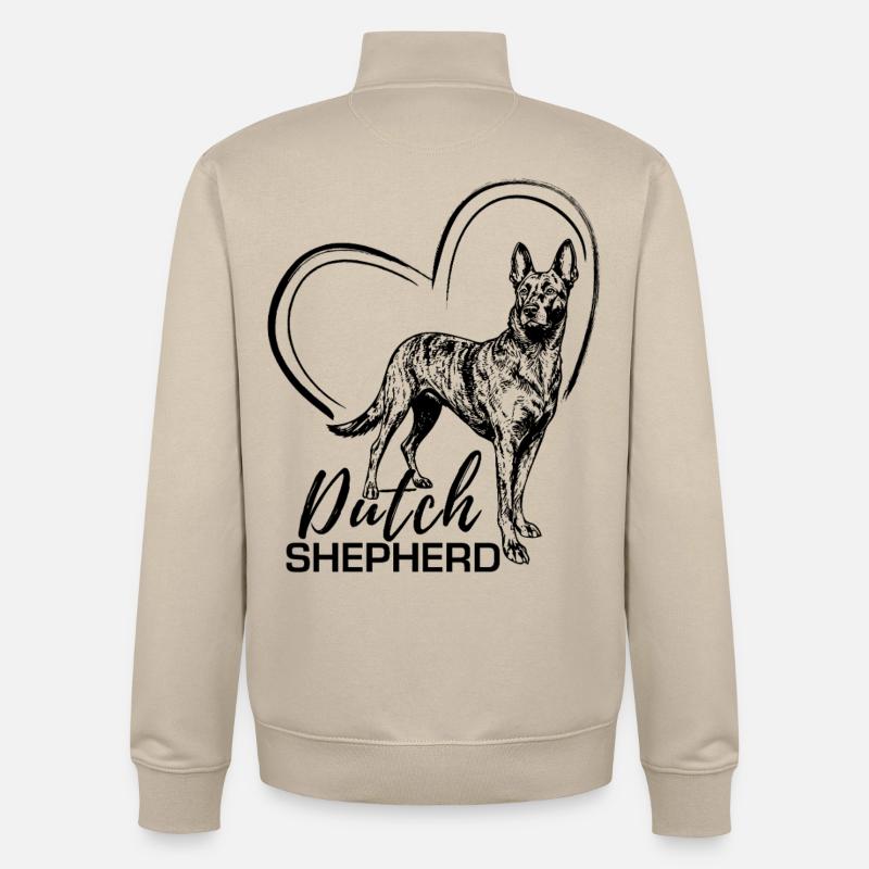 Dutchie - Holländischer Schäferhund - Unisex Organic Zip Sweatshirt von Stanley/Stella - Cremebeige