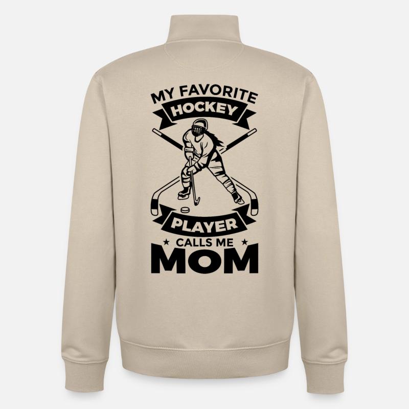 Eishockey Mutter - Unisex Organic Zip Sweatshirt von Stanley/Stella - Cremebeige