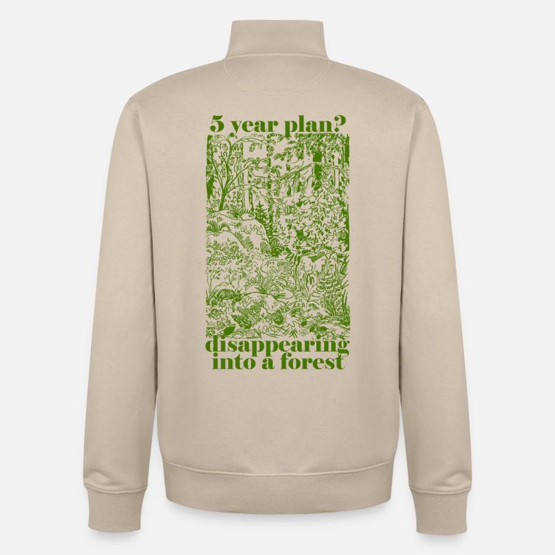 PLAN 5 ANS ? - Sweat zippé unisexe en coton bio Stanley/Stella - beige crème