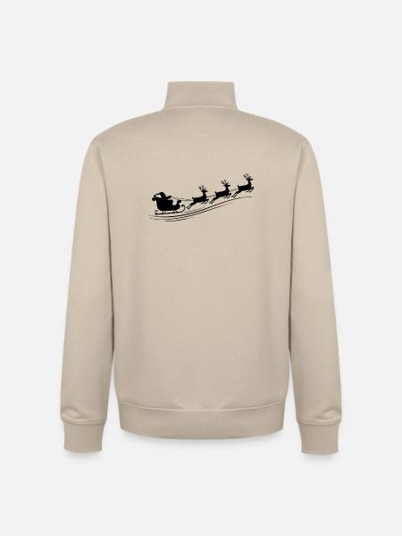 Weihnachtsmann Schlitten Rentiere - Unisex Organic Zip Sweatshirt von Stanley/Stella - Cremebeige