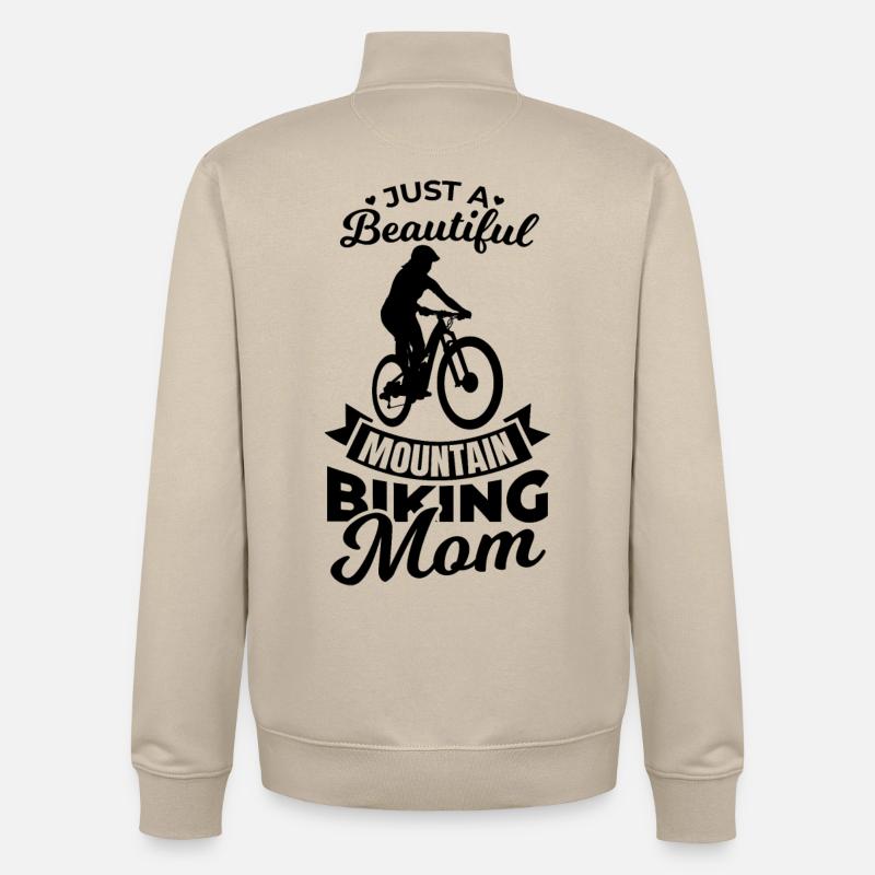 Mountainbiking Mutter - Unisex Organic Zip Sweatshirt von Stanley/Stella - Cremebeige