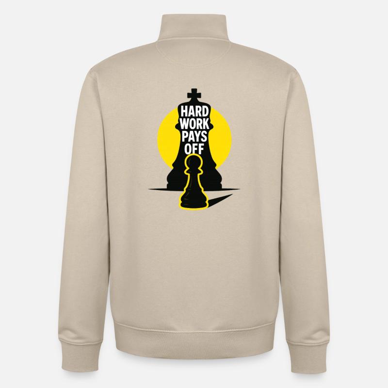 HardWorkPaysOff - Sweat zippé unisexe en coton bio Stanley/Stella - beige crème