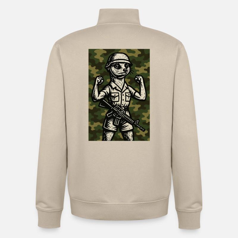 erdmännchen comic helden - Unisex Organic Zip Sweatshirt von Stanley/Stella - Cremebeige