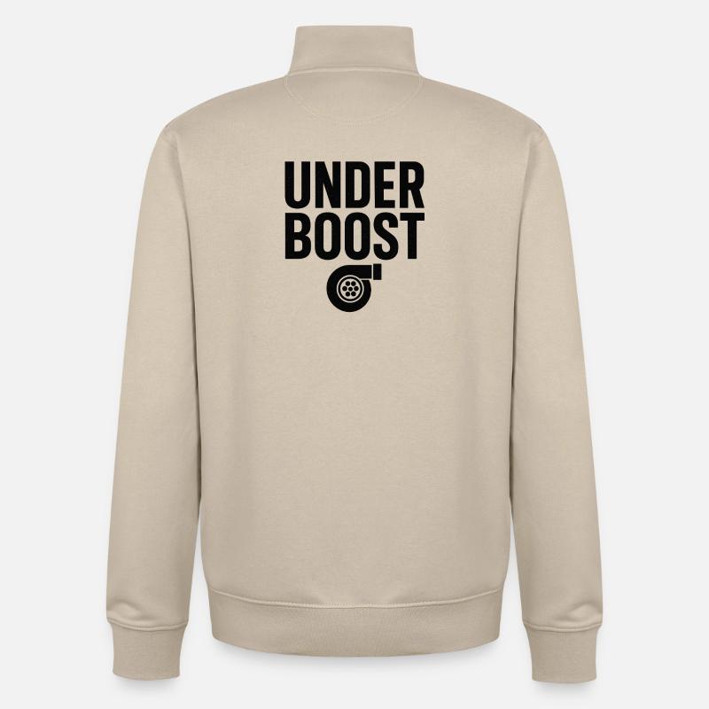 Conception du logo Under Boost - Sweat zippé unisexe en coton bio Stanley/Stella - beige crème