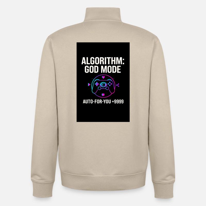 Algorithme Mode Dieu - Sweat zippé unisexe en coton bio Stanley/Stella - beige crème