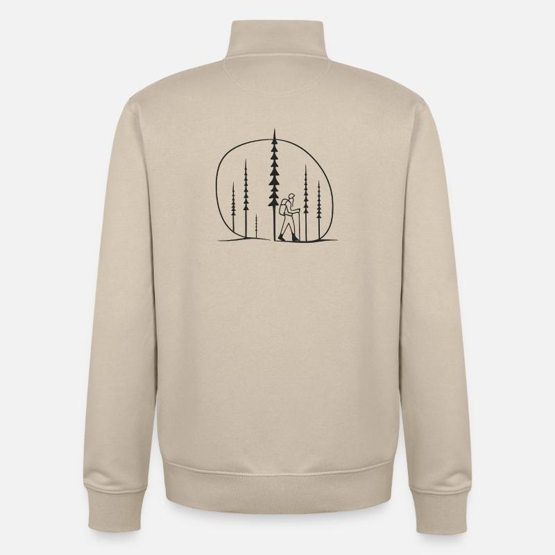 Waldwanderer Silhouette geschenkidee freunde  - Unisex Organic Zip Sweatshirt von Stanley/Stella - Cremebeige