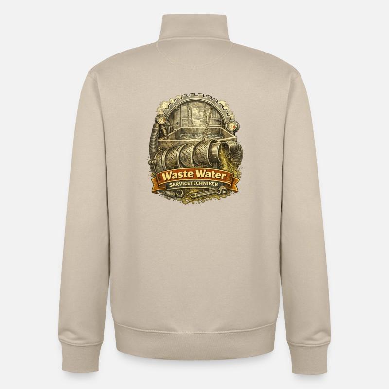 Waste Water Service-Techniker Steampunk - Unisex Organic Zip Sweatshirt von Stanley/Stella - Cremebeige