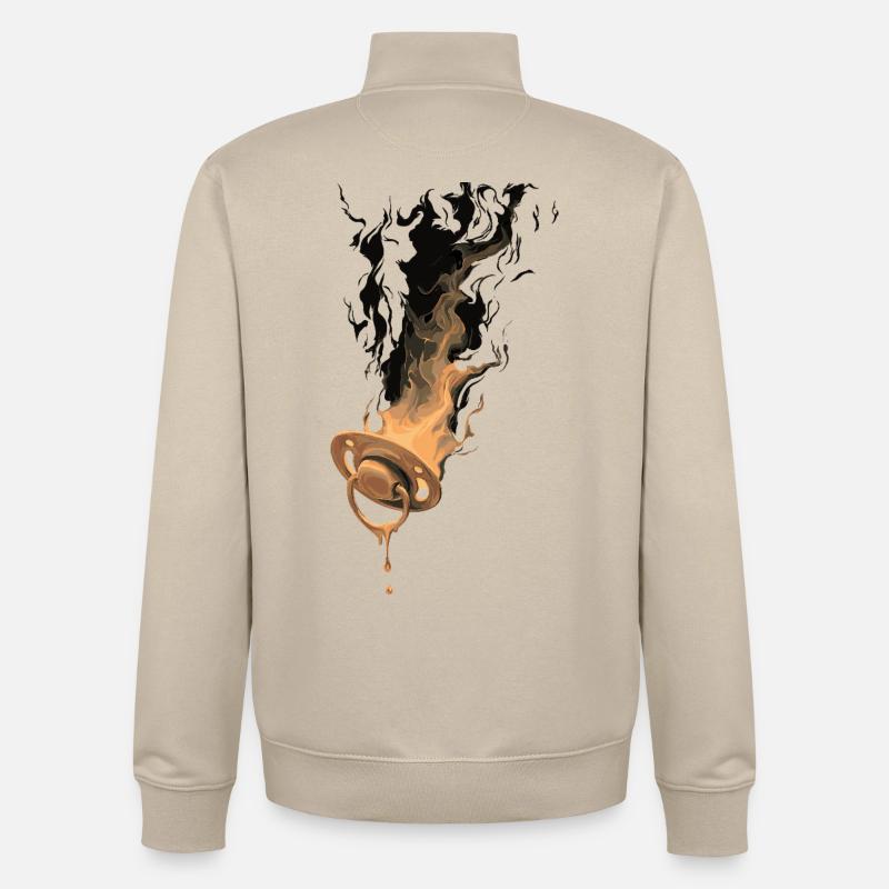 Brennender Schnuller - Unisex Organic Zip Sweatshirt von Stanley/Stella - Cremebeige