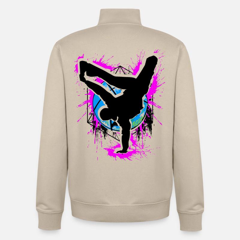 Breakdance - Breakdancer - Breakdancing - BBoy - Unisex Organic Zip Sweatshirt by Stanley/Stella - desert dust
