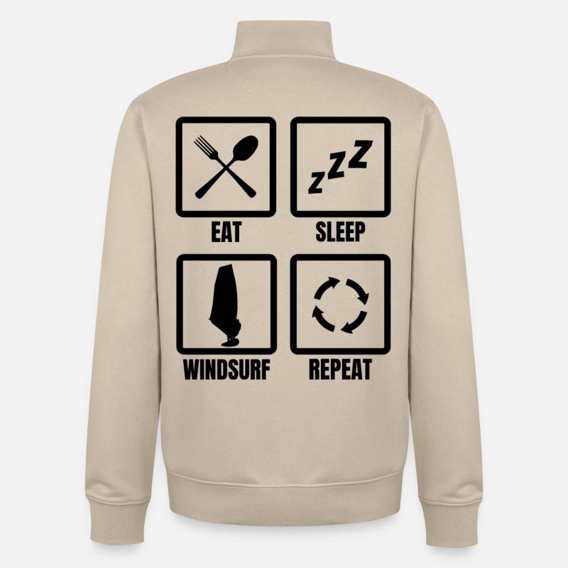 Routine de planche à voile - Sweat zippé unisexe en coton bio Stanley/Stella - beige crème