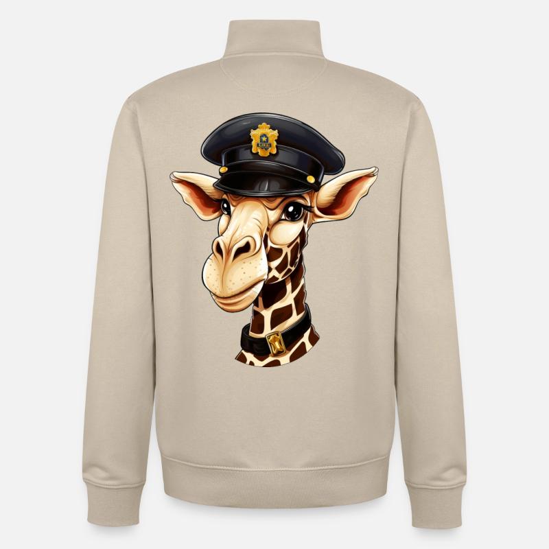 Polizei Giraffe - Unisex Organic Zip Sweatshirt von Stanley/Stella - Cremebeige
