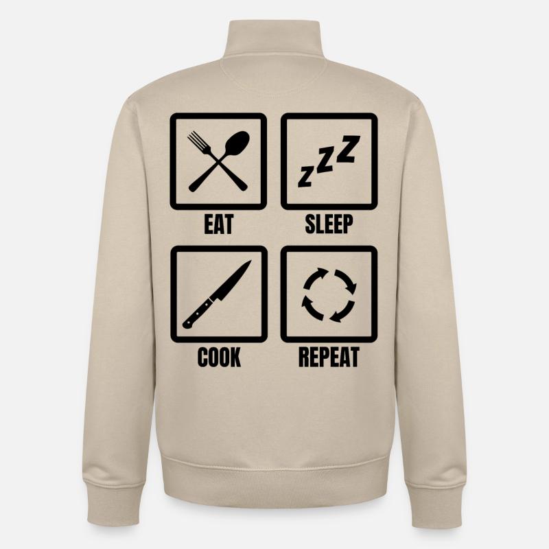 Cuisiner la routine quotidienne - Sweat zippé unisexe en coton bio Stanley/Stella - beige crème