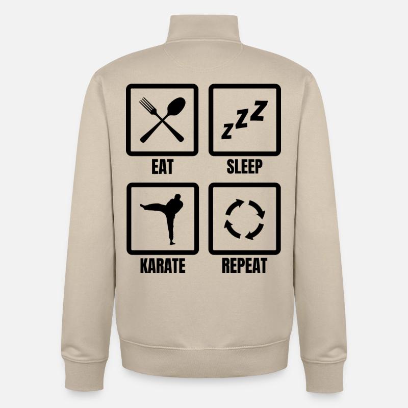 Routine de karaté - Sweat zippé unisexe en coton bio Stanley/Stella - beige crème