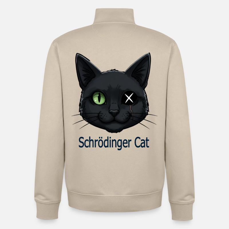 Schrödinger Katze - Unisex Organic Zip Sweatshirt von Stanley/Stella - Cremebeige