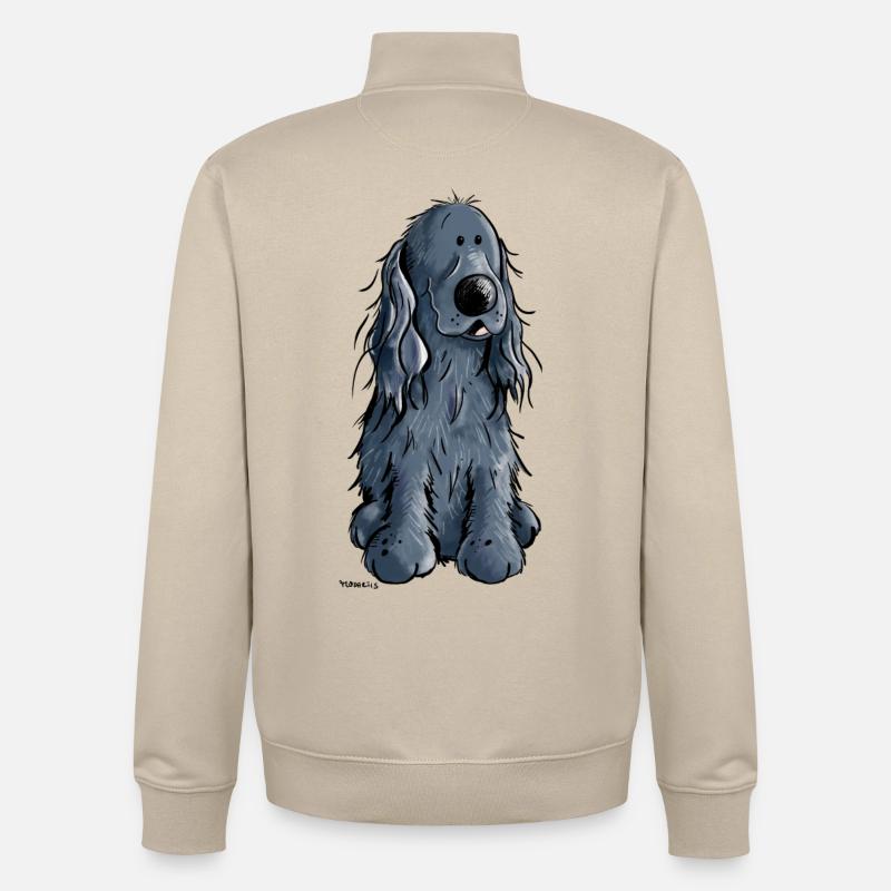 Drôle Cocker Spaniel - Sweat zippé unisexe en coton bio Stanley/Stella - beige crème