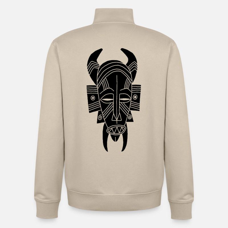 Afrikanischer schwarzer Dämon - Unisex Organic Zip Sweatshirt von Stanley/Stella - Cremebeige