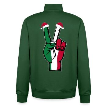 Italy Flag Christmas Peace Symbol - Unisex Organic Zip Sweatshirt by Stanley/Stella - bottle green - Back - AI Model Male 185 dark (185cm)