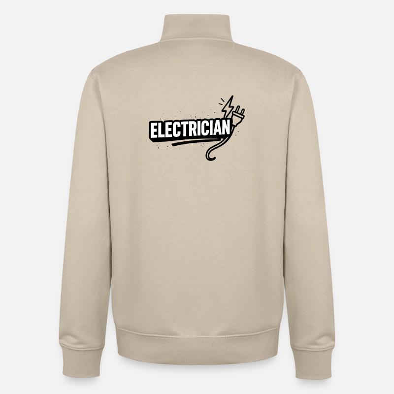 Flash de câble Motif d’Électricien - Sweat zippé unisexe en coton bio Stanley/Stella - beige crème
