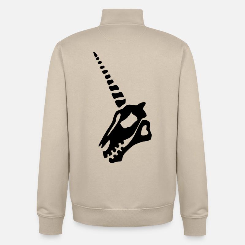 schwarzer Einhornschädel - Unisex Organic Zip Sweatshirt von Stanley/Stella - Cremebeige
