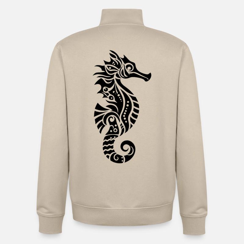 Stammes-Seepferdchen - Unisex Organic Zip Sweatshirt von Stanley/Stella - Cremebeige