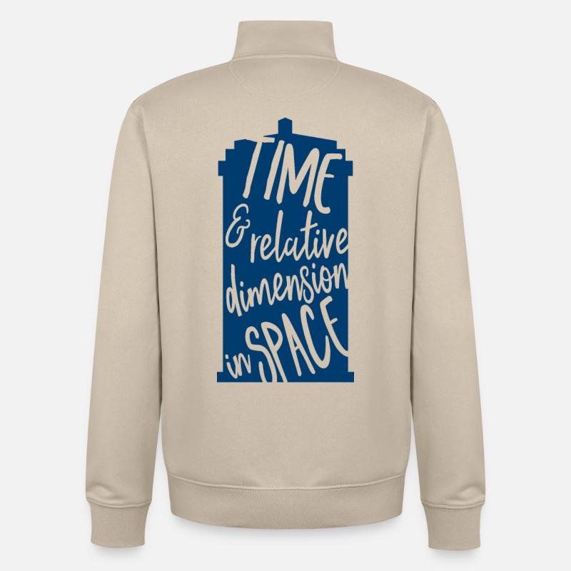 Temps et dimension relative dans l’espace - Sweat zippé unisexe en coton bio Stanley/Stella - beige crème