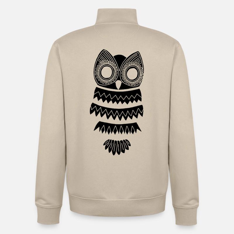 Die Schwarze Eule - Unisex Organic Zip Sweatshirt von Stanley/Stella - Cremebeige