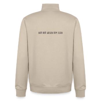 SEULEMENT ICI POUR LA NOURRITURE - Sweat zippé unisexe en coton bio Stanley/Stella - beige crème - Dos - AI Model Male 185 dark (185cm)