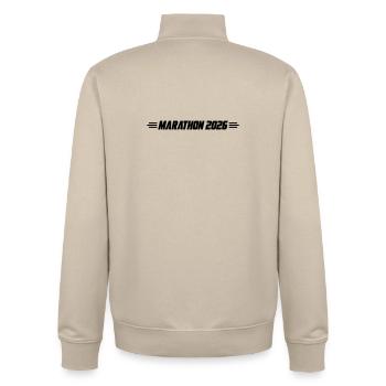 Marathon 2026 - Unisex Organic Zip Sweatshirt by Stanley/Stella - desert dust - Back - AI Model Male 185 dark (185cm)