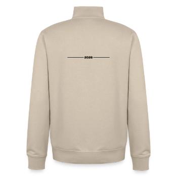 2026 - Jahr - Linie - Jahreswechsel - Unisex Organic Zip Sweatshirt von Stanley/Stella - Cremebeige - Hinten - AI Model Male 185 dark (185cm)